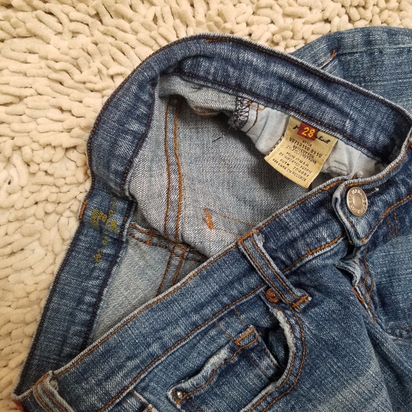 7 For all ManKind Jeans Cut To Shorts. Sz 28 - Picture 3 of 5